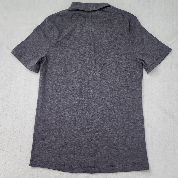 LULULEMON Men's Heathered Grey Lavender Polo Shirt Stretch Size Small - Picture 2 of 6